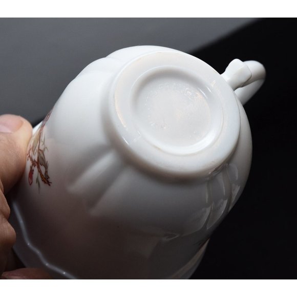 Arcopal France 4 Champetre Coffee Tea Mugs Cups White Swirl Blue& Pink Flowers#1 - Picture 5 of 5